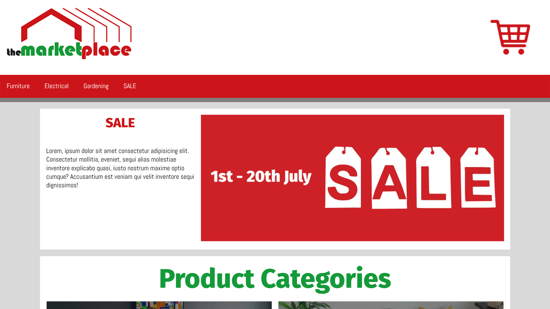 Sceenshot of a shoping website